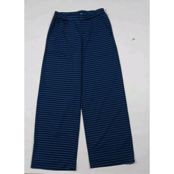Tekbika by Alembika Pull On Wide Leg Pants Size 0 4-6 Blue Stripe Boho Artsy - Picture 1 of 8